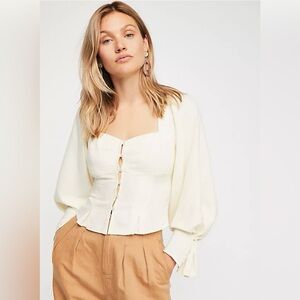 Free People Sunrise Monaco peasant top